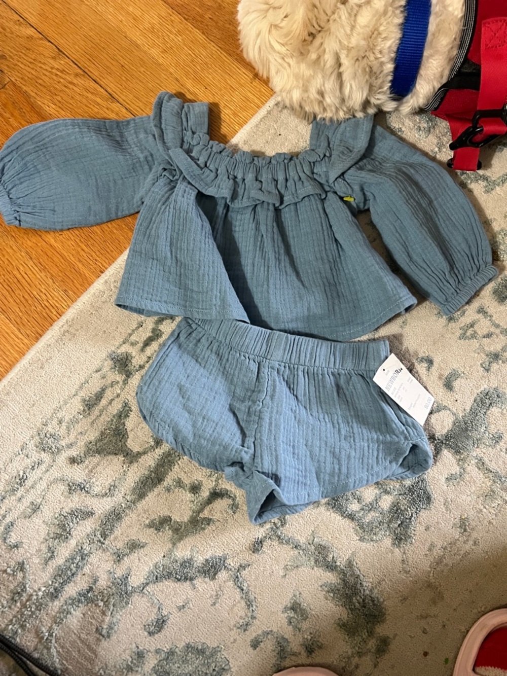 Target Kids Two-Piece Set Blue Gauze Top and Shorts